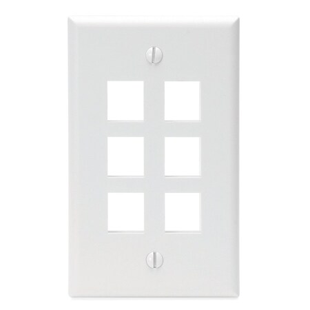 Leviton WALL PLATE WHITE 6PORT C62-41080-6WP